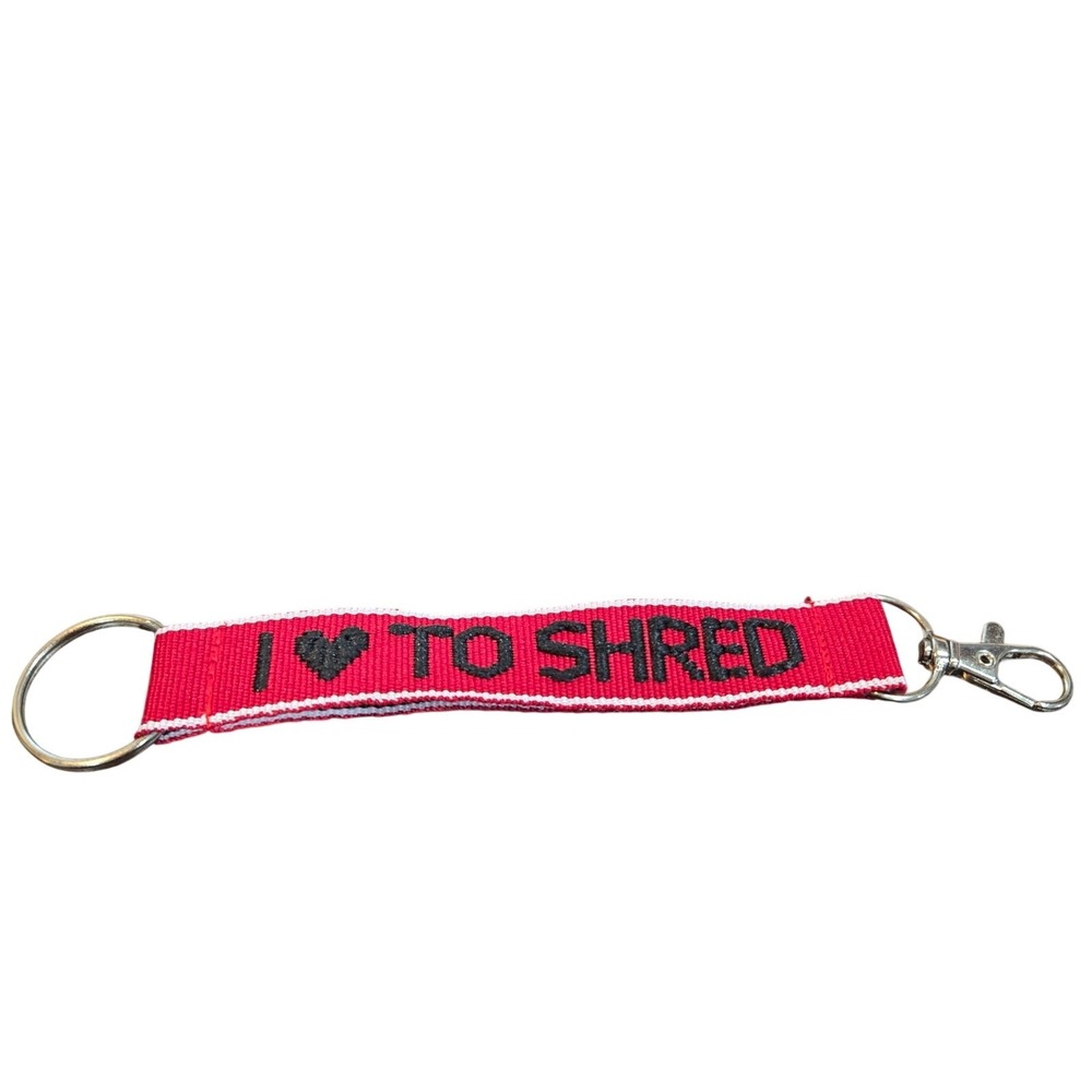 I Love To Shred Keychain Embroidered Double Sided Keyring Fob
